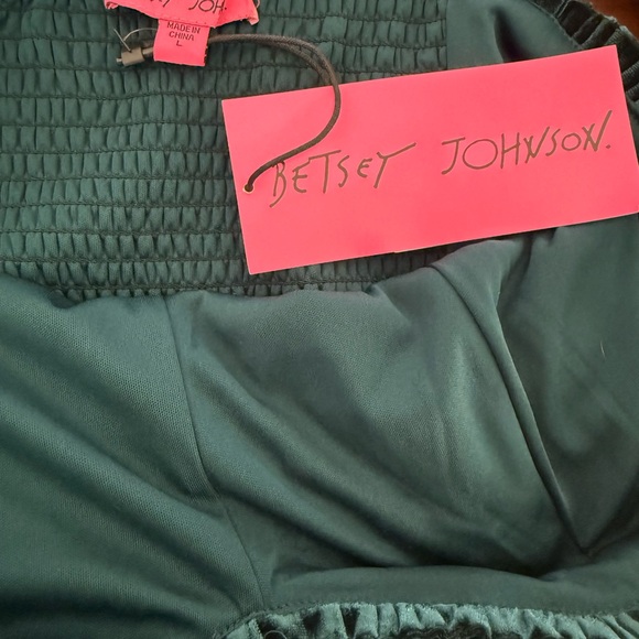 NWT Betsey Johnson Sweetheart Neck Emerald Green Velvet Sleeveless Midi Dress L - Picture 11 of 12